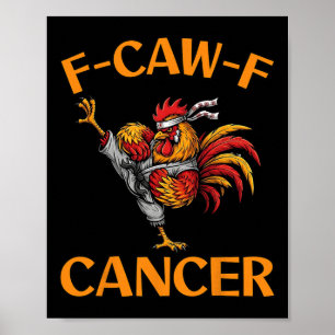 Póster Gallo F-caw-f Meme Humor Divertido de Pollo Chiste