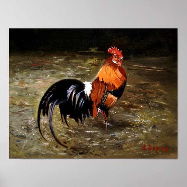 Póster Gallo/Galo/Rooster (Frente)