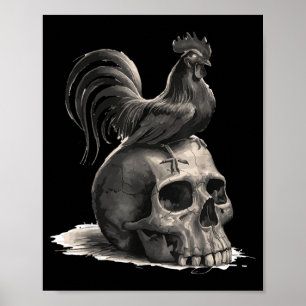 Póster Gallo Halloween Gallina Granjeros Hombres Mujeres 