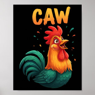 Póster Gallo Rooster Pollo Granja Animal Divertido Amante