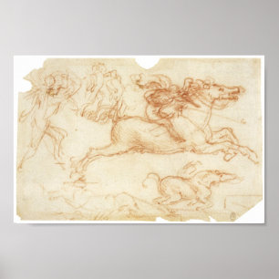 Póster Gallopaje de caballos, Leonardo Da Vinci