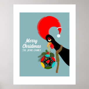 Póster Gallos portugueses y Navidades holandeses baubles