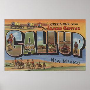 Póster Gallup, New México - escenas grandes 2 de la letr