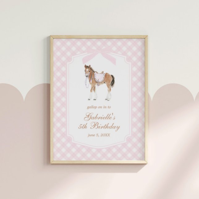 Póster Galopa Chicas Cumpleaños Caballo Rosa (Subido por el creador)