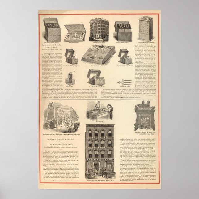 Póster Galvano Faradic Manufacturing Company Bickford (Frente)