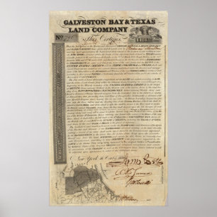 Póster Galveston Bay y Texas Land Company