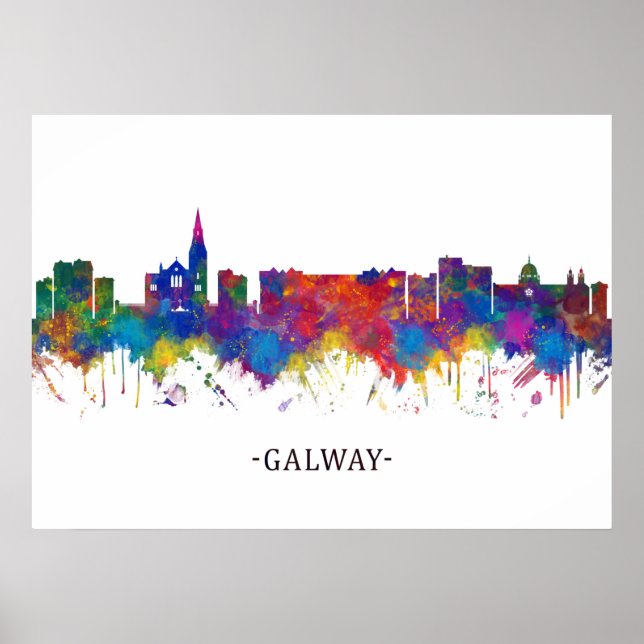 Póster Galway Ireland Skyline (Frente)