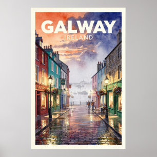 Póster Galway Irlanda Viajes Vintage