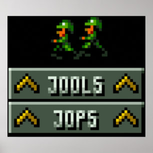 Póster Gama de cannon Fodder Heros Jools y Jops Retro DOS