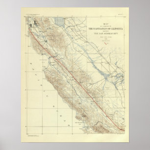 Póster Gamas de costa que muestran la grieta de San