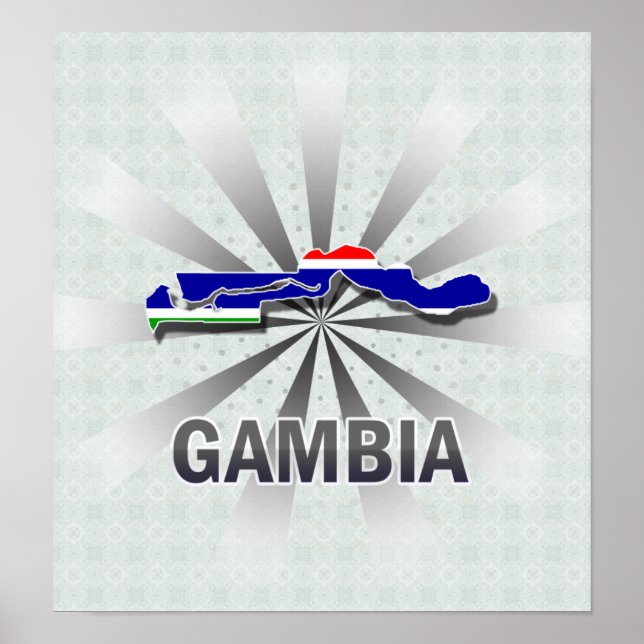 Póster Gambia Flag Map 2.0 (Frente)