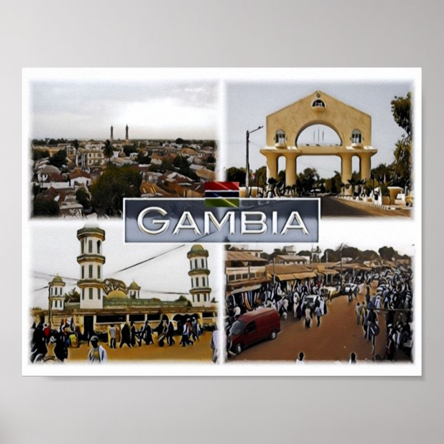 Póster Gambia - Mosaico - (Frente)