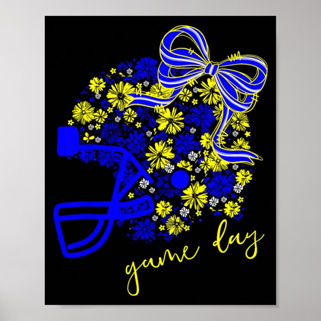 Póster Game Day Football Season Football Mama Girl Blue G (Frente)