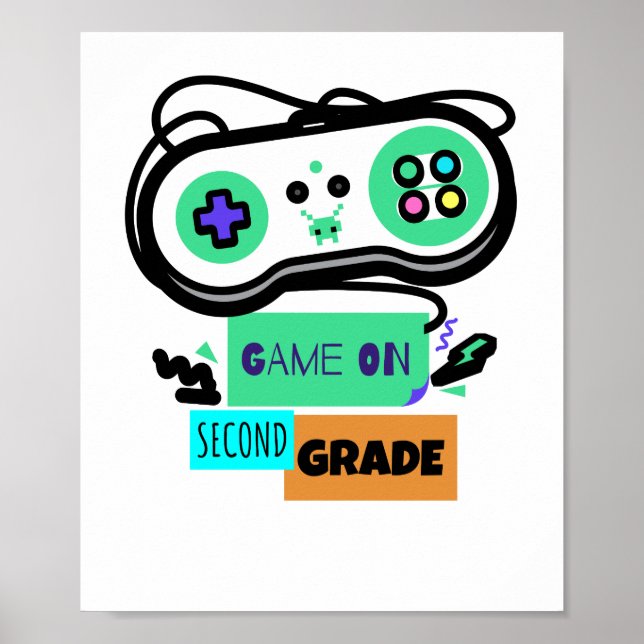 Póster Game on Second Grade - First Day of 2nd Grade Back (Frente)