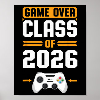 Póster Game Over Cl de 2026 Chicos Chicas Graduación S