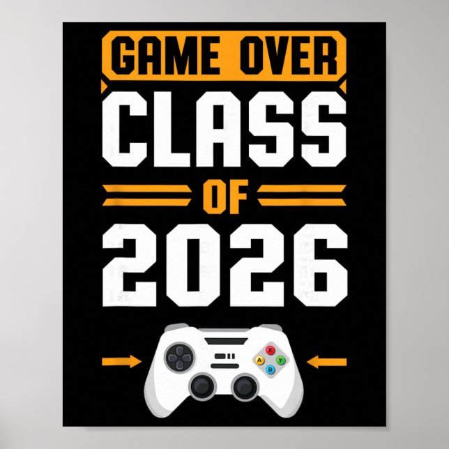 Póster Game Over Cl de 2026 Chicos Chicas Graduación S (Frente)