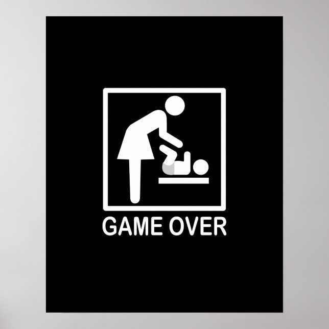 Póster Game Over Mom Humorous Signage (Frente)