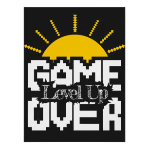 Póster Game Over: Revive Juegos Antiguos, Sube de Nivel t