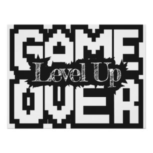 Póster Game Over, Revivir Clásicos Vintage y Subir de Niv