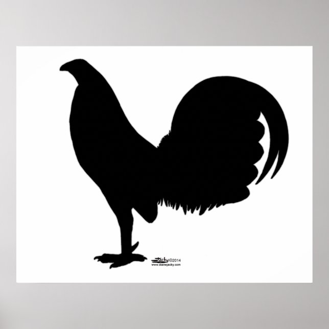 Póster Gamecock Rooster Silhouette (Frente)