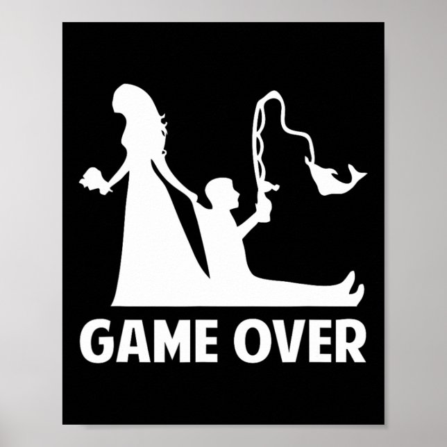 Póster Gameover Bride Groom Boda Bachelorette (Frente)