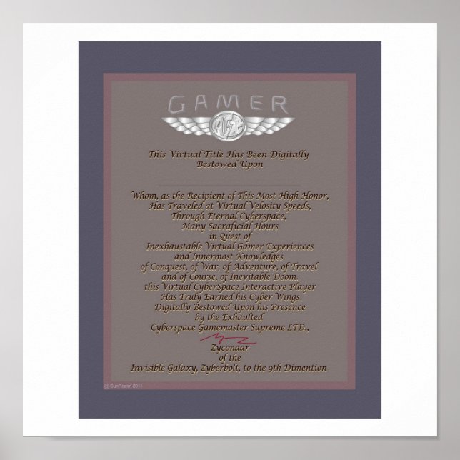 PÓSTER GAMER AWARD (Frente)