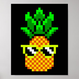Póster Gamer Chica Pineapple Sungles Retro Video Gam de 8