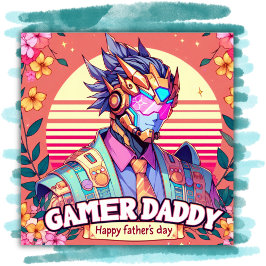 Póster Gamer Daddy feliz día del padre |
