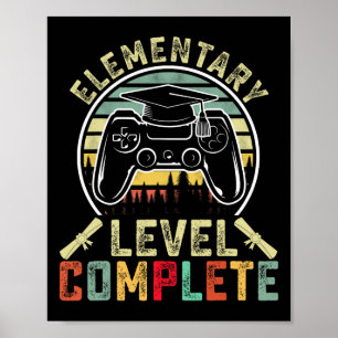Póster Gamer de nivel elemental completo graduado element