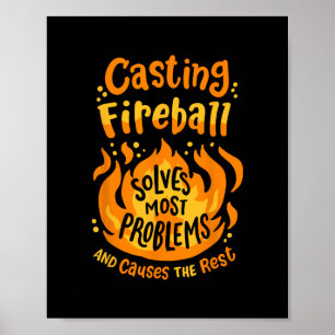 Póster Gamer divertido de Rpg friki Casting Firell resuel