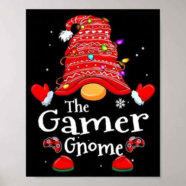 Póster Gamer Gnome - Xmas Video Gamers Christmas Gnomes  (Frente)