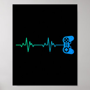 Póster Gamer Heartbeat Guay Video Game Controller Para Ne