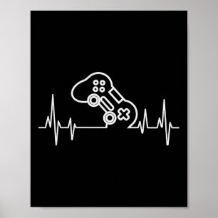 Póster Gamer Heartbeat Videojuegos Niños Niños Niños Niño