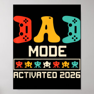 Póster Gamer Papá Modo Activado 2026 Divertido Padre Futu
