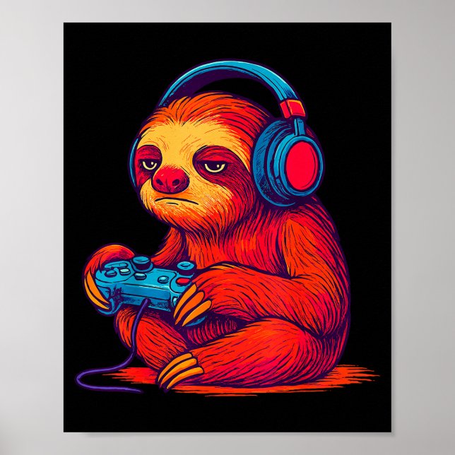 Póster Gamer Sloth  (Frente)