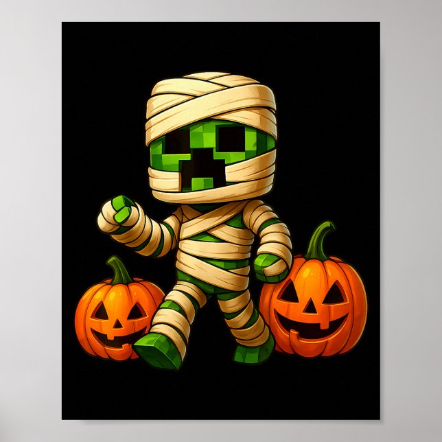 Póster Gamer Xel Pumpkin Mummy Men Kids Boy Halloween Fun (Frente)