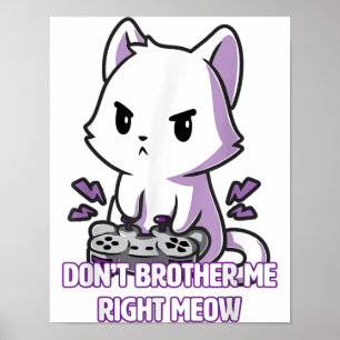 Póster Gaming Cat Meow   Funny Cat Poster