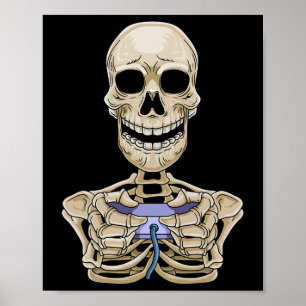 Póster Gaming Halloween Skeleton Gamer Controller