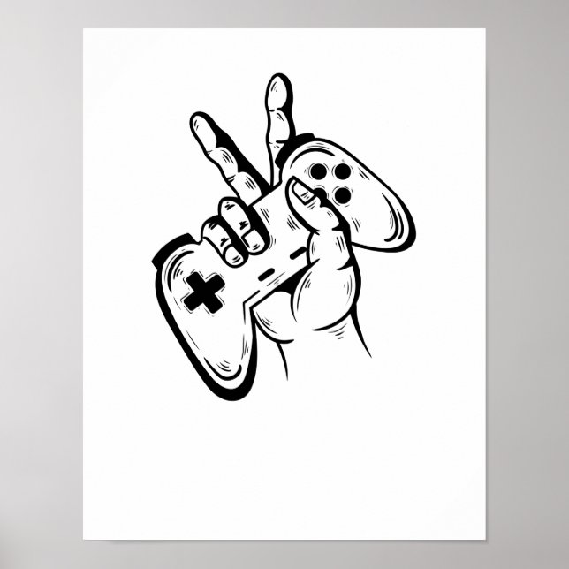 Póster Gaming Konsole spielen mit Controller (Frente)