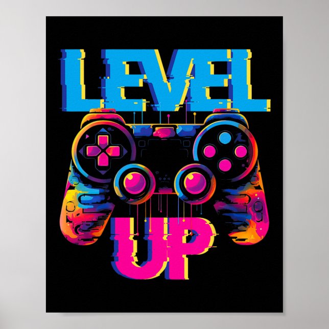 Póster Gaming Level Game Controller Video Game Game Art (Frente)