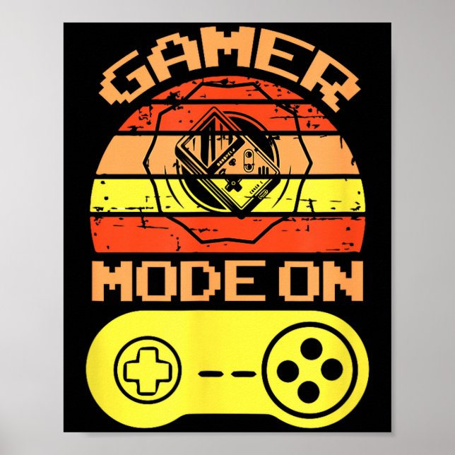 Póster Gaming Mode On Funny Game Quotes Gift For Players  (Frente)