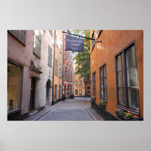 Póster Gamla Stan, Estocolmo, Suecia; Pastels Cobblestone