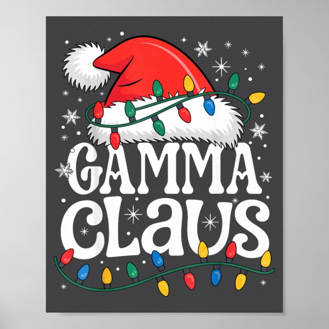 Póster Gamma Claus Funny Xmas Christmas Grandma Holiday S (Frente)