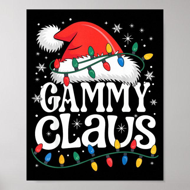 Póster Gammy Claus Funny Xmas Christmas Grandma Holiday S (Frente)