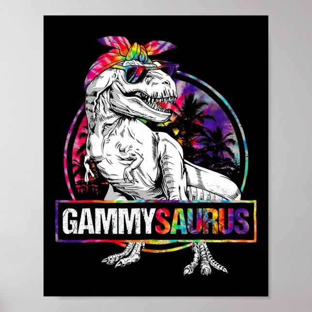 Póster Gammysaurus Dinosaur Gammy Saurus Familia Combinac (Frente)