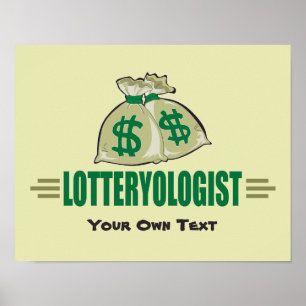 Póster ¡Gana la Lotería! Gracioso jugador de lotería