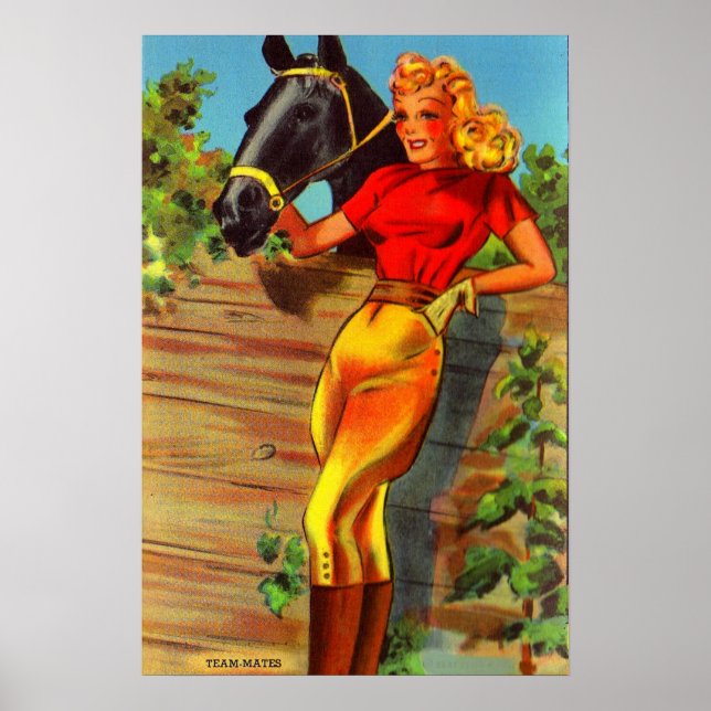 Póster Gana y caballo de los años 40 (Frente)