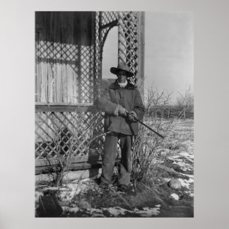 Póster Ganadero vaquero o forajido canadiense del viejo o