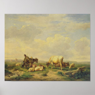 Póster Ganadero y manada, c.1880