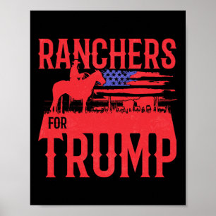 Póster Ganaderos por Trump Apoyo Conservador Republicano
